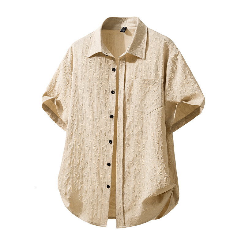 Summer new mens beach-style floral short-sleeve shirt loose casual mens five-quarter sleeve shirt - view 8