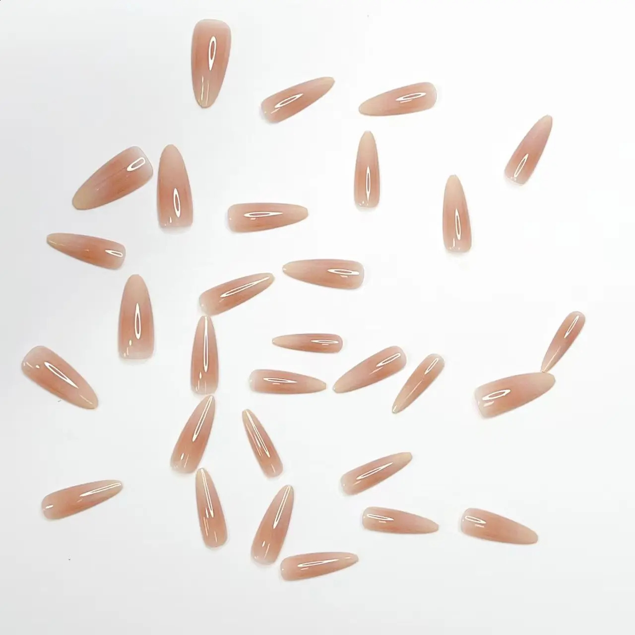 24-piece Long French Minimalist Gradient Fingernail with 1 Jelly and 1 Nail File 260626 - view 5
