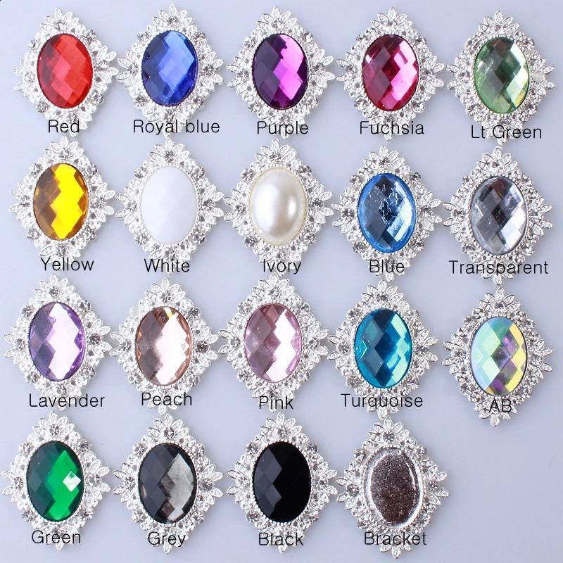 Sell 10Pcs 25X32MM Decorative Jewelry Accessories Diy Metal Rhinestone Craft Component Flatback Crystal Horse eye Mix Color 260623