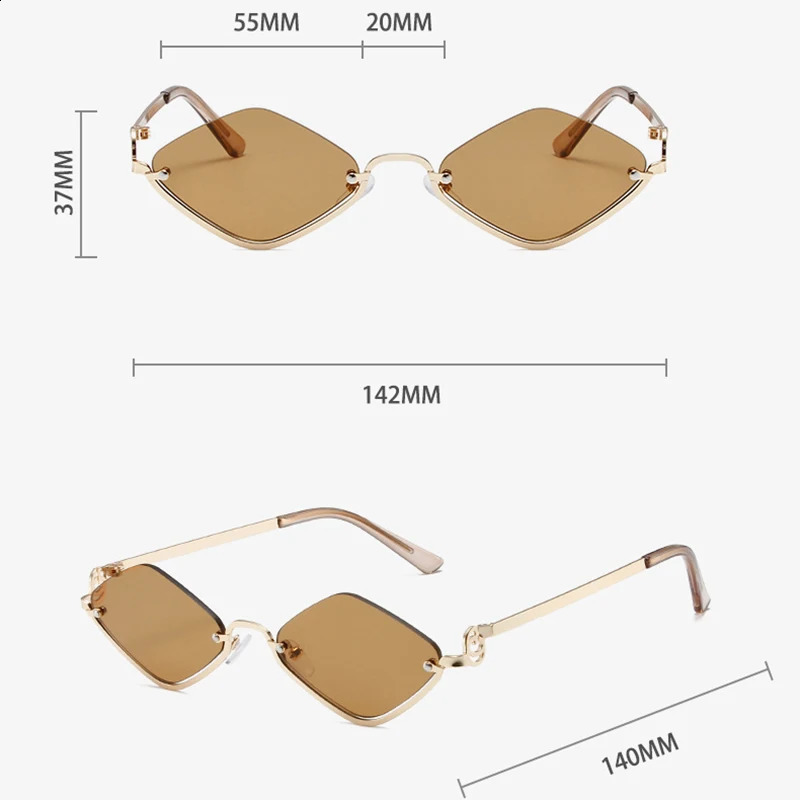 Steampunk Polygon Retro Sunglasses Women Half Frame Rhombus Metal Frame Sun Glasses For Unisex Elegant Trendy 260626 - view 7