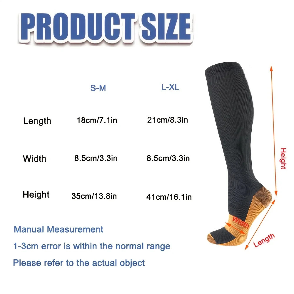 4Pair Unisex Compression Socks Boost Blood Circulation 2030 mmHg Pressure CopperInfused Set Sports Gift 260622 - view 6