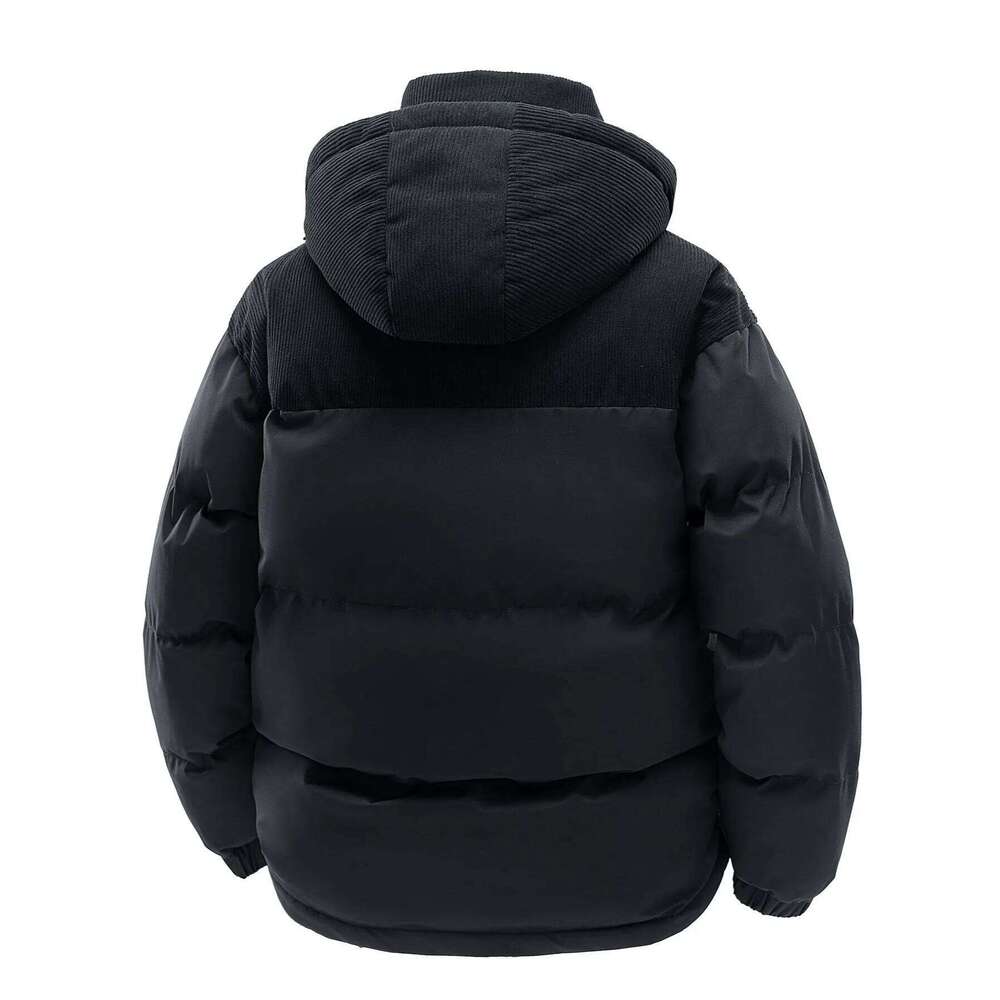 Men's Hooded Cotton Jacket, Thickeneded Warm in Winter, Windproof Cold-Resistant, Simple and Versatile for Work Clothing J260626 - view 5