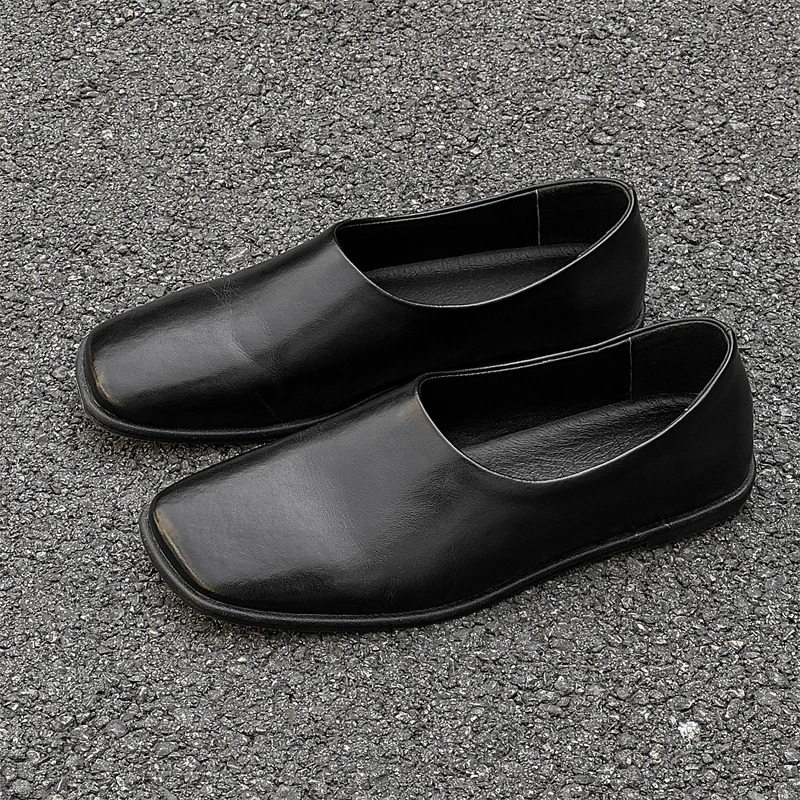 Fashion Mens Flat ner Minimalist Shoes Outdoor Soft Bottom Genuine Leather Office Handmad Single 260626 - view 3