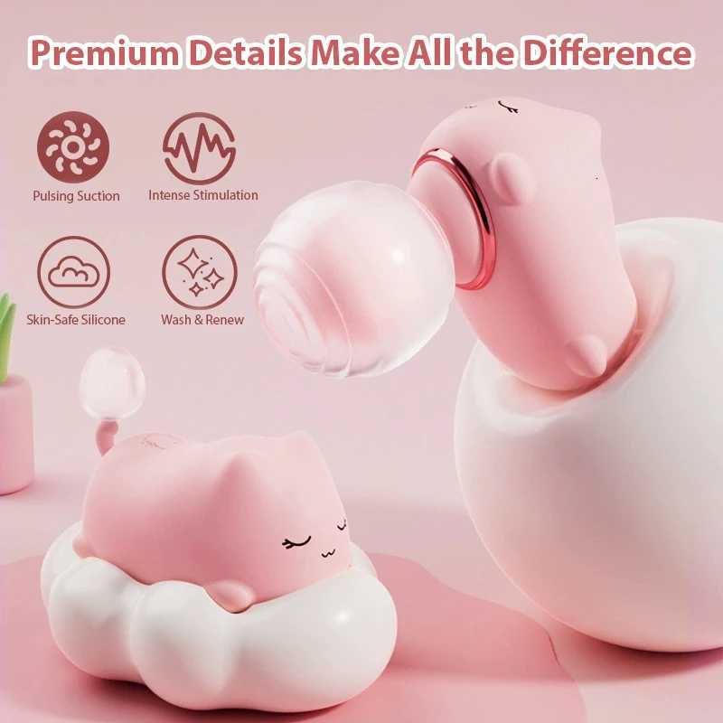 Suction Vibrator USB Rechargeable Cute Silicone Remote Control Powerful Shock Clit Massager Adult Sex Toys 18 M260626 - view 5
