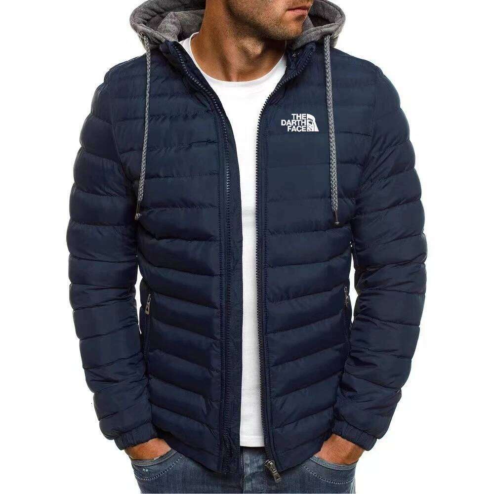 2024 casual outdoor winter men's warm zipper street business travel slim fit fashionable hooded jacket J260626 - view 4