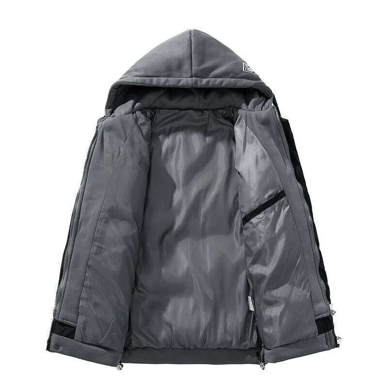 Men's Outdoor Hiking Camping Windproof Cold Proof Warm Thick Cotton Clothing Fashionable Trendy Sports Leisure Hooded Jacket W260626 - view 6
