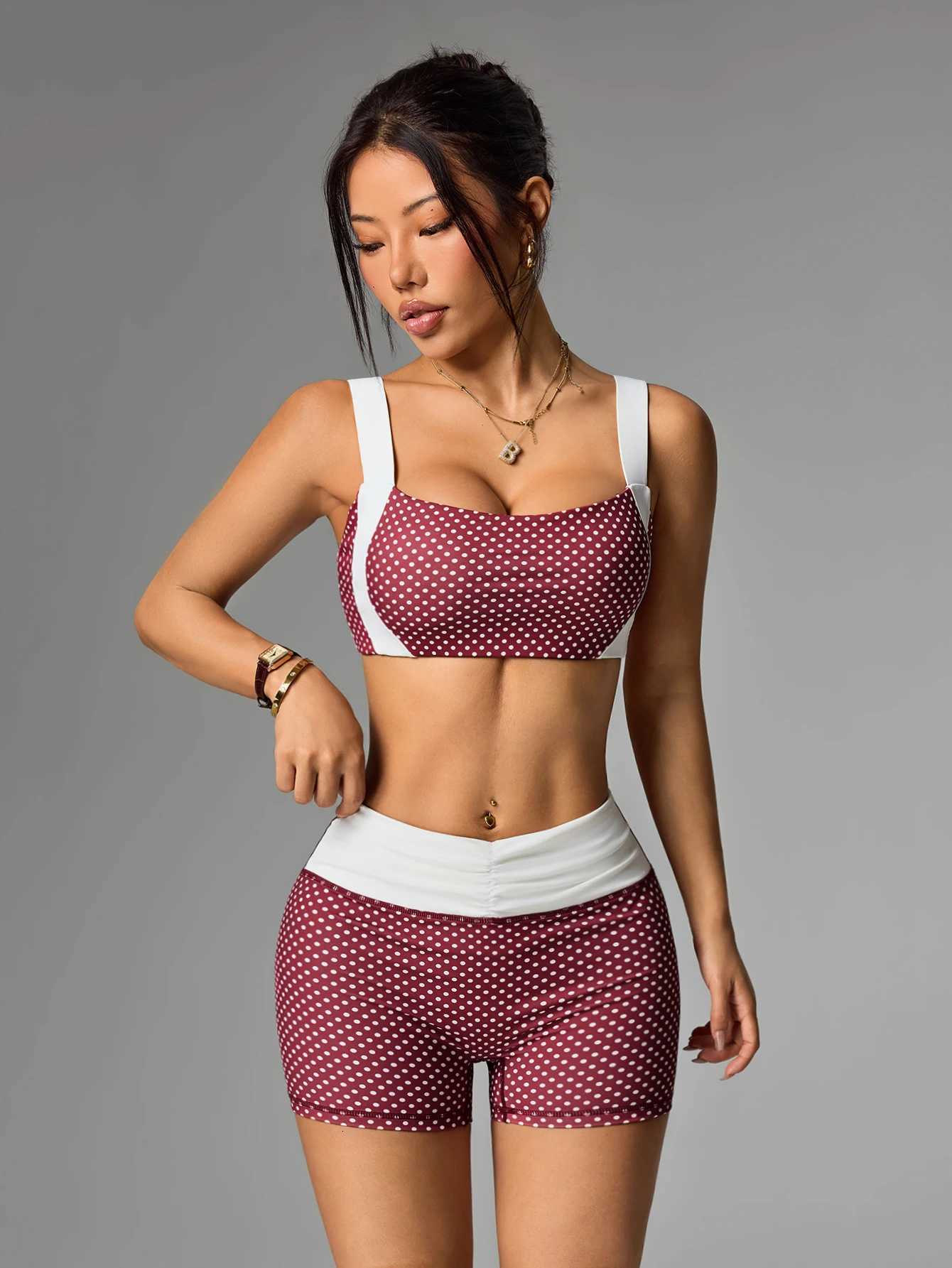 Bra 2pcs/sets Yoga Shorts Sport Set Hotsweet Sportswear Woman Gym Workout Bra Shorts Leggings Activewear Womens Tracksuit M260626 - view 3