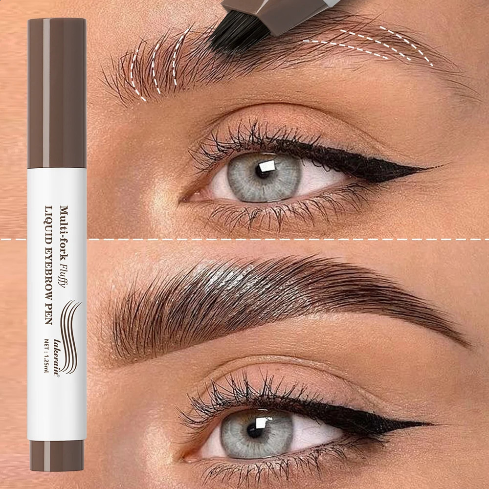 Long Lasting 4D Eyebrow Pen Multi Forks Liquid Pen Tip Fine Sketch Liquid Tattoo Brow Waterproof Precise Makeup 260626 - view 6
