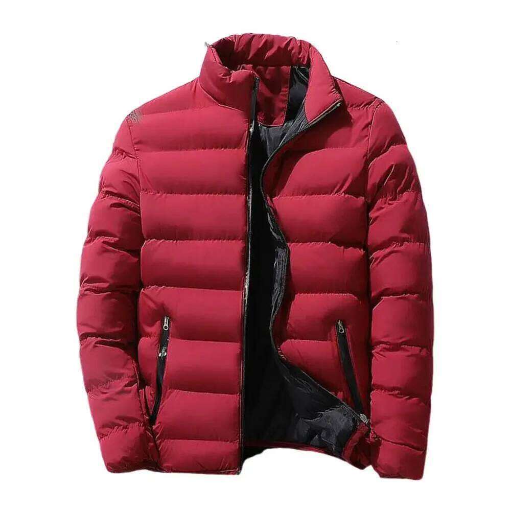 Men's stand up collar winter thick cotton coat solid color street fashion style M5XL business casual zipper jacket 2023 J260626 - view 5