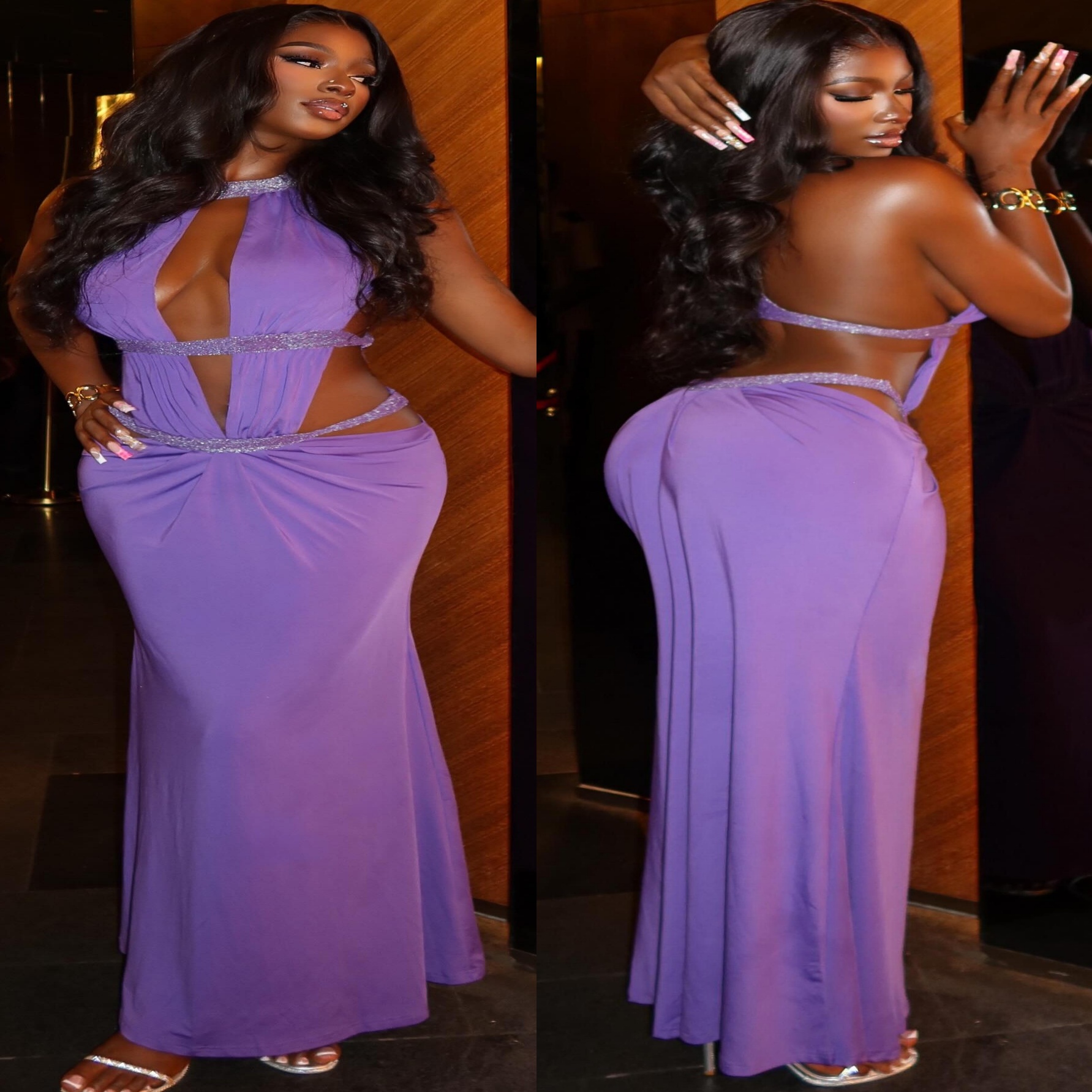 2026 Purple Sheath Summer Beach Party Dress Crew Sequined Chiffon Backless Long Gowns Birthday Formal Cocktail Casual Dresses For Dinner Club Wear ZJ0