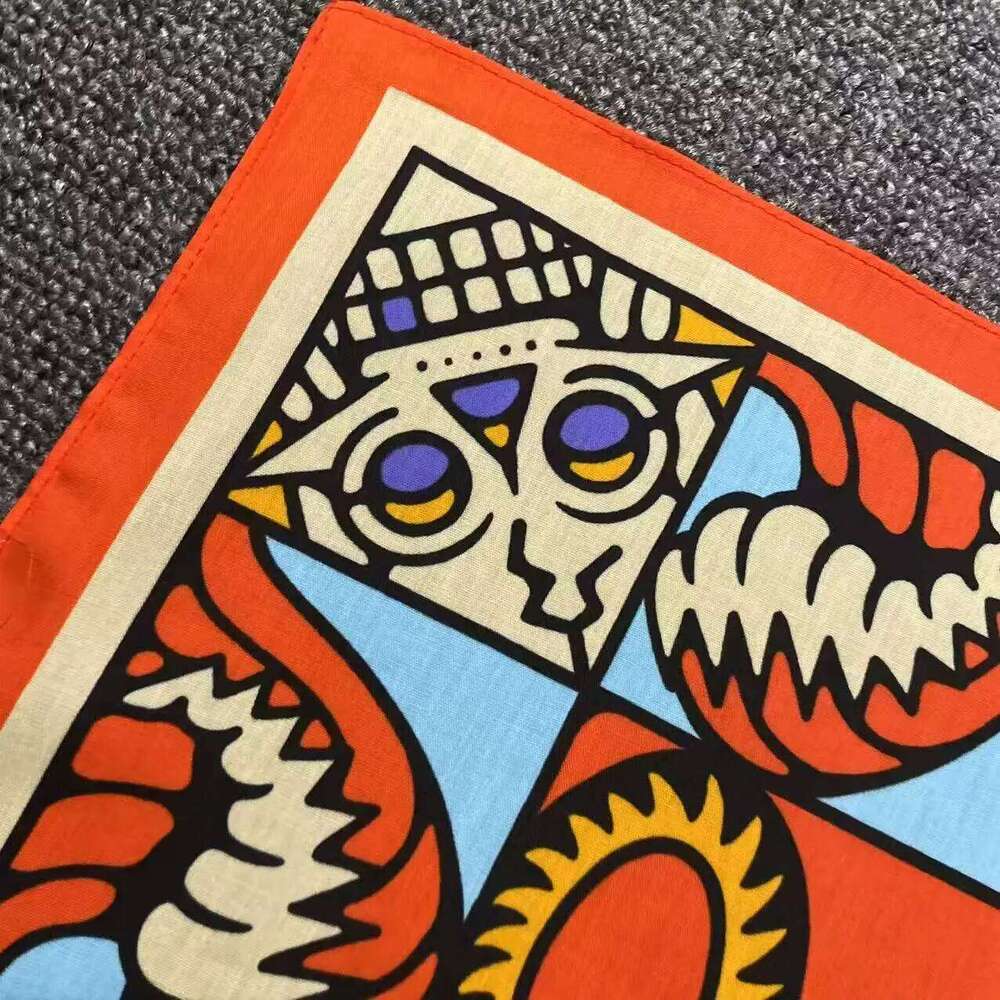 Digital printed bandana hip-hop street dance sports turban American retro cotton square scarf cartoon 26Y06226 - view 3