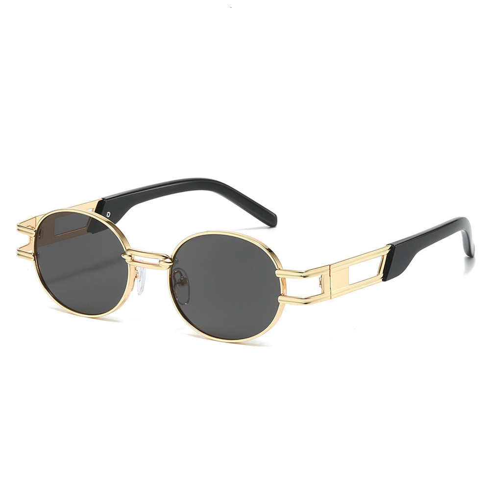 New Retro Small-Frame Fashion Sunglasses, Metal Trendy Versatile Sunshade And Sunscreen Glasses - view 4