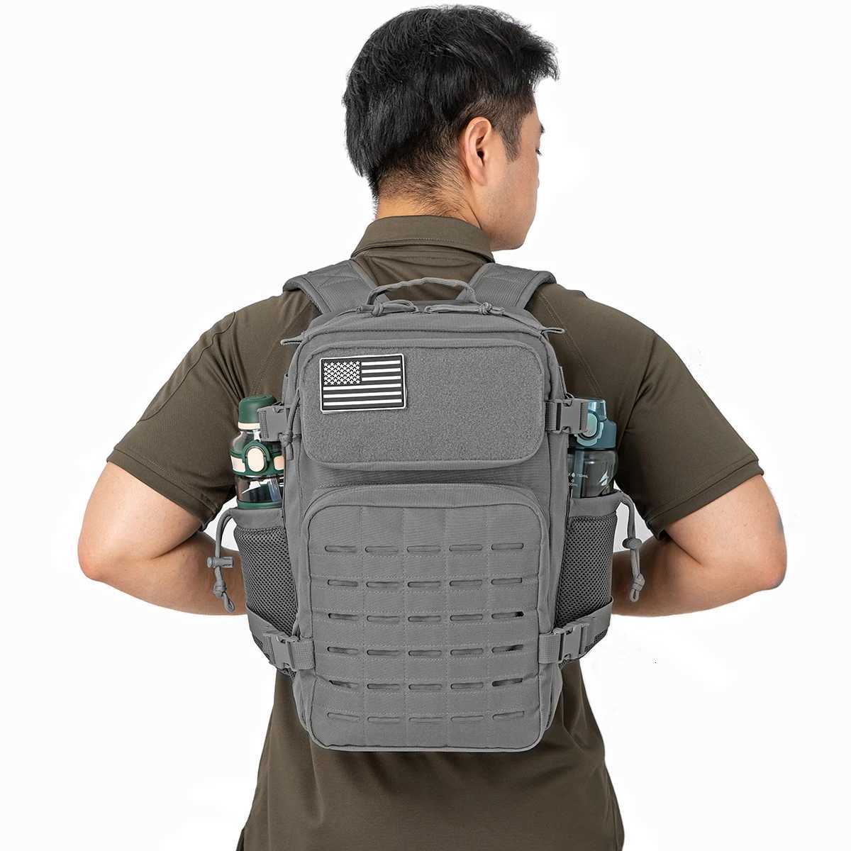 Versatile 25L Tactical Fishing Durable Backpack MOLLE Webbing Dual Side Bottle Pockets Unisex Daily Carry Oly Outdoor Hiking Bag M260626 - view 6