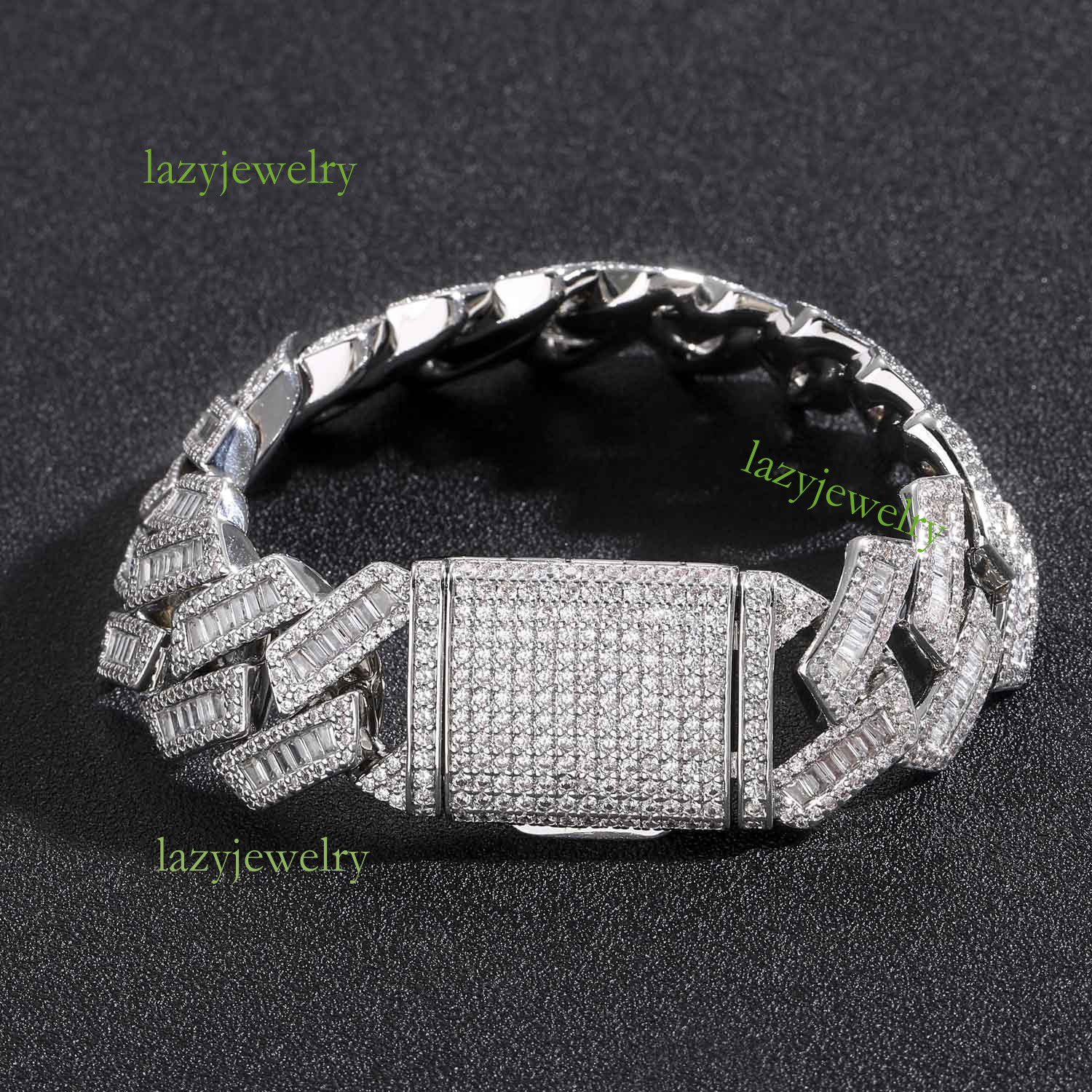 Diamond set moissanite diamond Cuban necklace 13mm ice crystal Myer Mi necklace bracelet men trend daily wear accessories - view 6