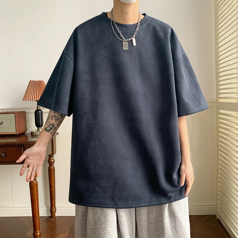 Legible Summer Casual short sleeve T Shirt Men Solid Round Neck T-shirt Male Loose Tops Tee Man 260626 - view 6