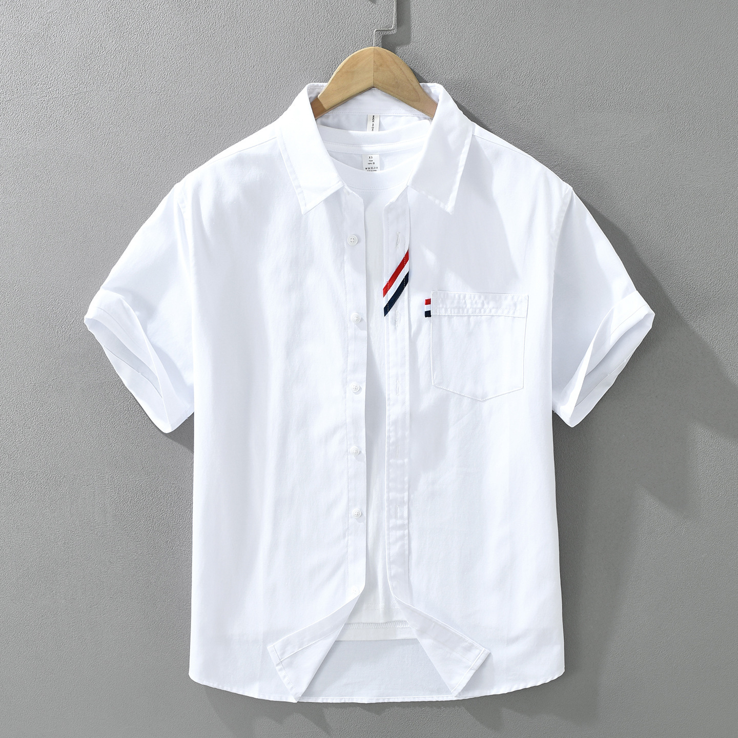 Japanese-Style Color-Blocked Thin Short-Sleeve Shirt For Men, Fashionable, Versatile, Artistic, Casual, Loose-Fitting Top - view 3