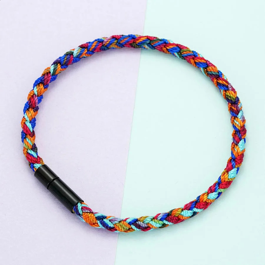 Simple Style Handmade Colorful Braided Bracelet Men Hand Rope Unisex Jewelry Leisure Pulseira Couple Braclet for Him 260617