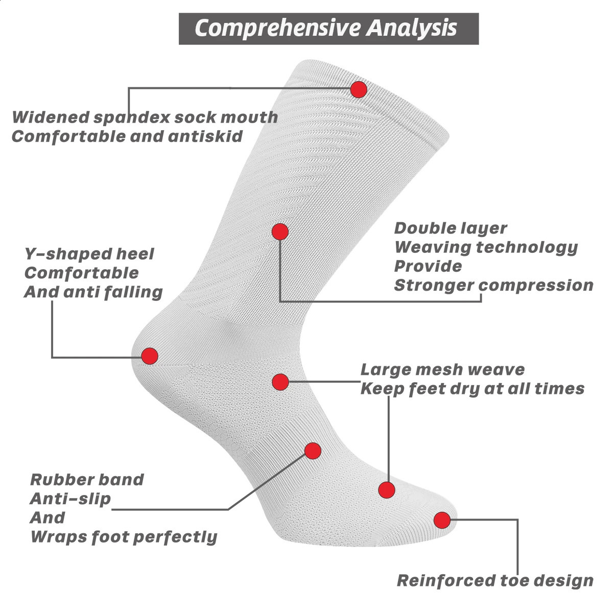 5 Pairs Cycling Socks Men Women Breathable Crew Bike Running Fashion Compression Climbing Travelling Walking Hiking 260622 - view 4