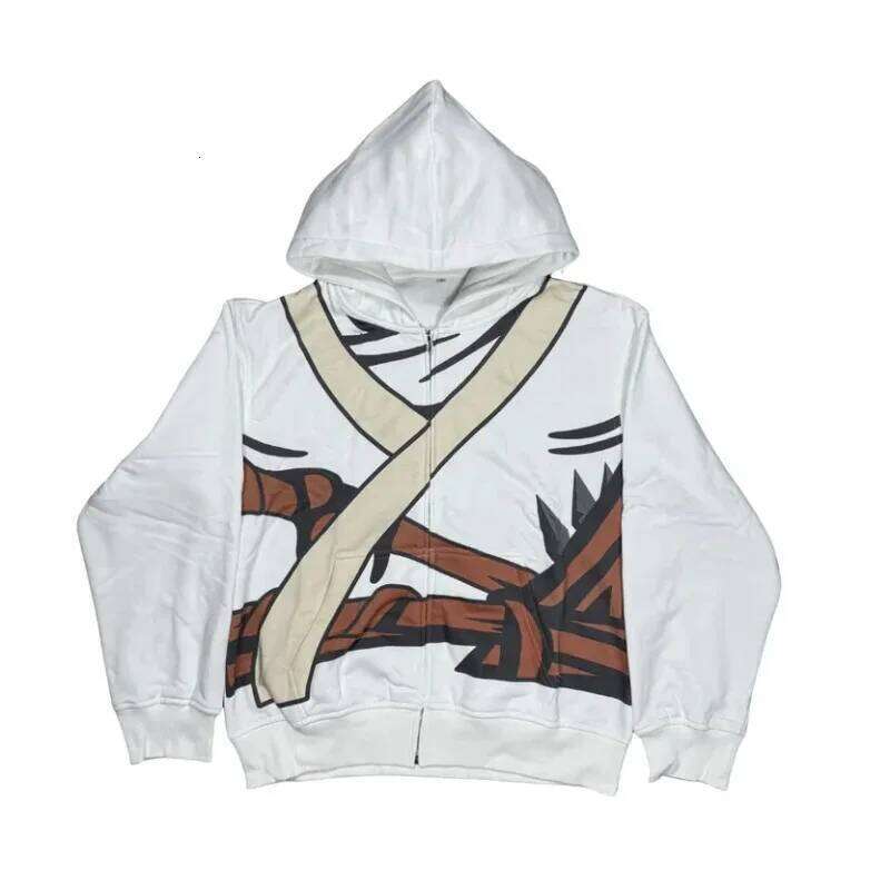 Ninja Cartoon Graphic Y2K Zip Hoodie Jacket Men Women Loose Fit Streetwear Hooded Sweatshirt Casual Hip Hop Fashion Sweatshirts W260626 - view 5