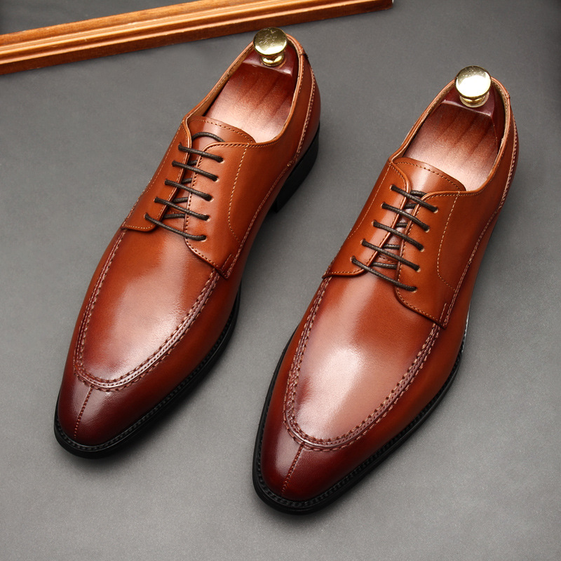 Men Genuine Leather Oxford Shoes Hand Polished Pointed Toe Business Formal Dress Shoes Luxury Wedding Leather Shoes For Male Office Party Footwear - view 6