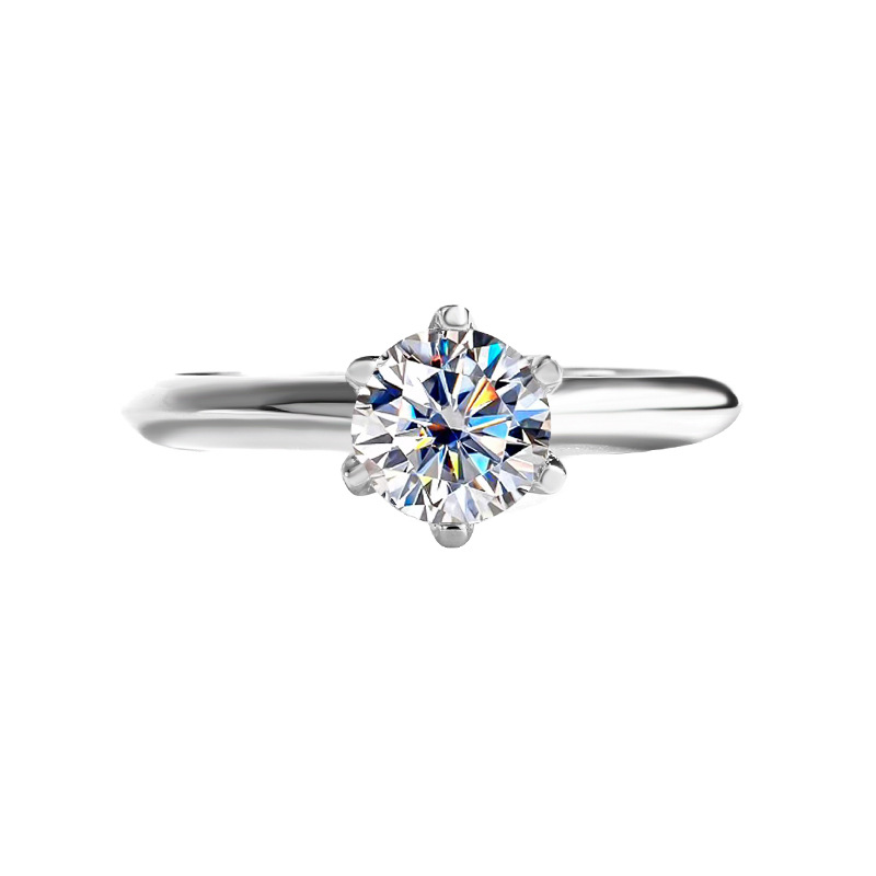 Choucong Designer Classical Six Claw Wedding Rings Luxury Jewelry 925 Sterling Silver Round Cut Lab Moissanite Diamond Eternity Women Bridal Ring For - view 8
