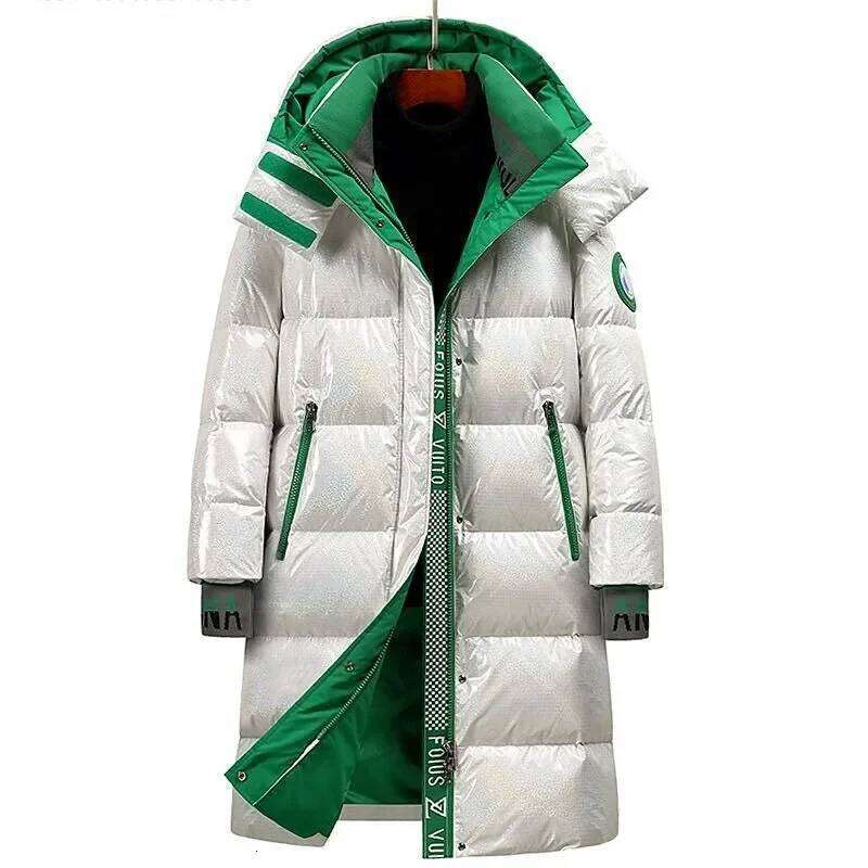New Winter Jacket Long Luxury Business Thickened Down Cotton Warm Parkas Men's Street Snow Cold-proof Hooded Padded Coat W260626 - view 3
