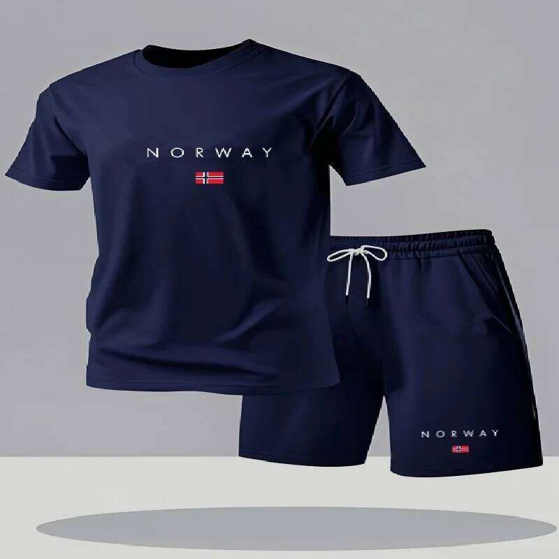 2026 new casual short sleeved 2-piece urban street fashion T-shirt shorts set men's printed sportswear 26Y0626