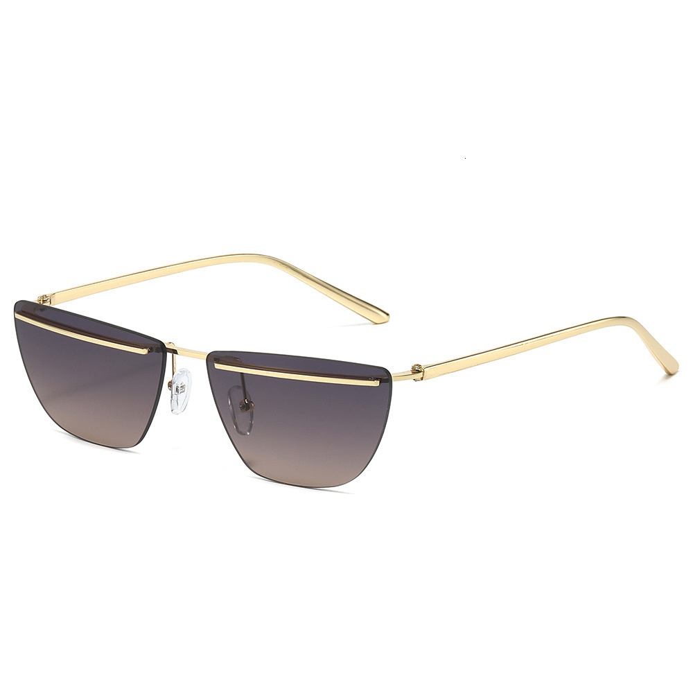 2026 Fashionable European And American INS Celebrity Style Women's Sunglasses, Metal Frameless Trendy Personality Sunglasses For Women - view 6