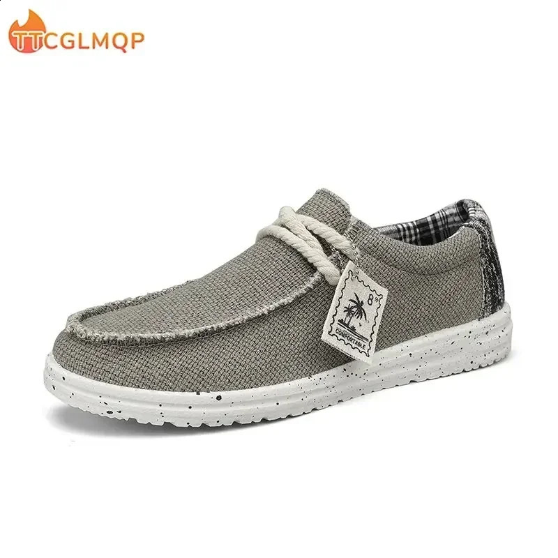 Mens Canvas Shoes Summer Lightweight Breathable Soft Slip on Casual Shoes Fashion Beach Vacation Loafers Men Footwear 260626 - view 7