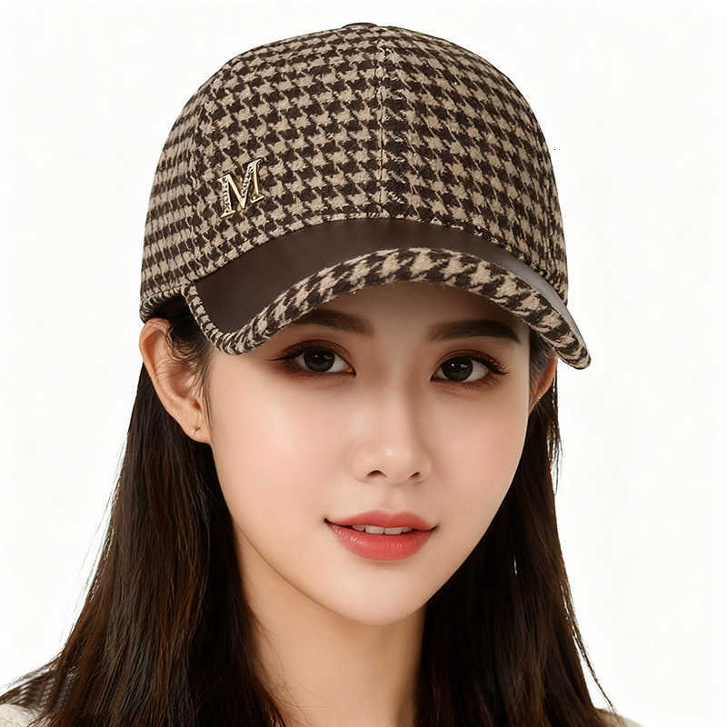Korean Houndstooth M Baseball Version WomenS Hat Versatile Duckbill M260626 - view 1