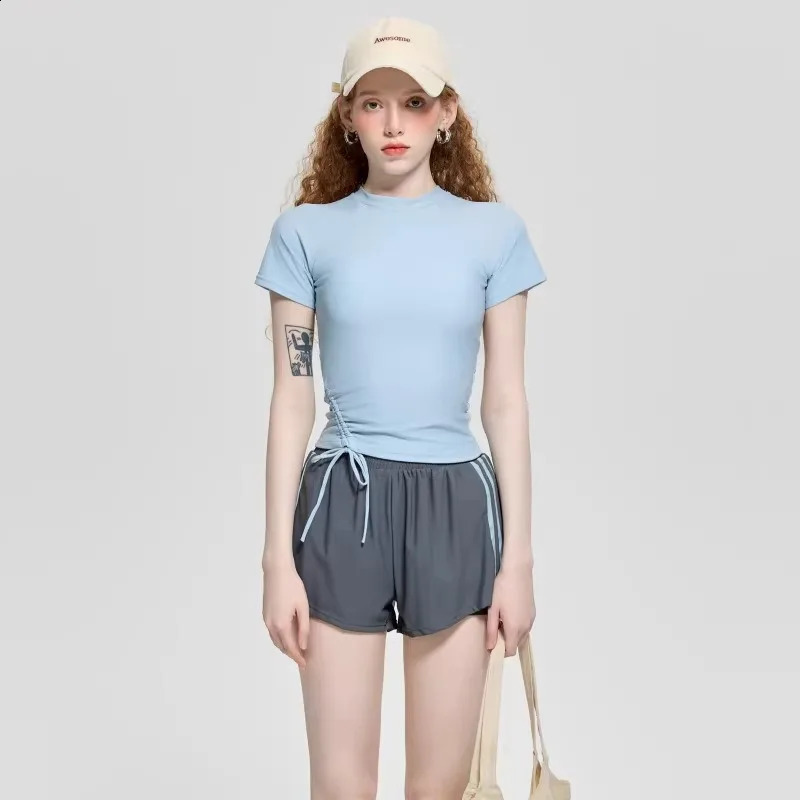 Korean Ins Style Highend Conservative Flat Corner Cover Belly Slimming Split Body Spring Swimsuit for Women in Water Tones 260625 - view 4