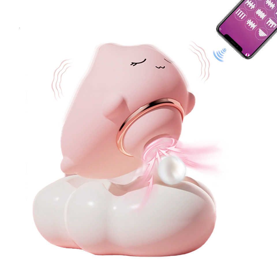 Suction Vibrator USB Rechargeable Cute Silicone Remote Control Powerful Shock Clit Massager Adult Sex Toys 18 M260626