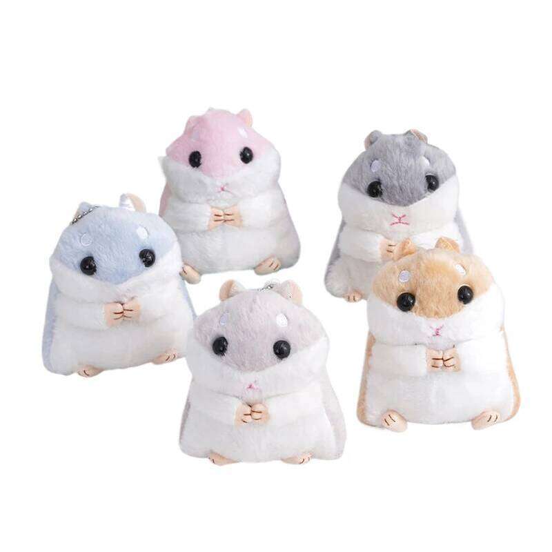 1PCS Stuffed 10cm Hamster Plush Doll Keyrings Animal Children Toys Key Chain Kawaii Dolls Kids Child Christmas Gifts Bag Pendant 26Y0626 - view 6