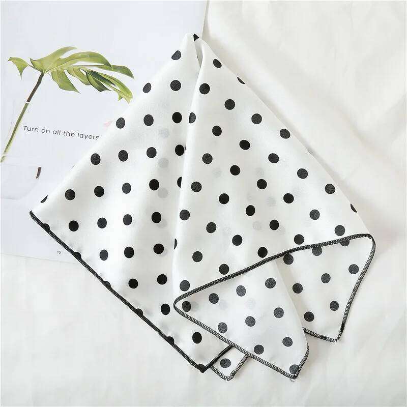 Dot Print Design Luxury Small 50cm Square Women Silk Scarf Handkerchief Hair Band Decorate Scarves Bandana 26Y06226 - view 5