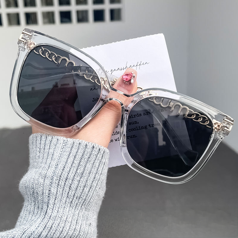 2026 New Square Large Frame Metal Chain Daily Leisure Versatile Luxury Premium Sunglasses Cross Border Internet Celebrity Personalized Trendy Sunglass - view 5