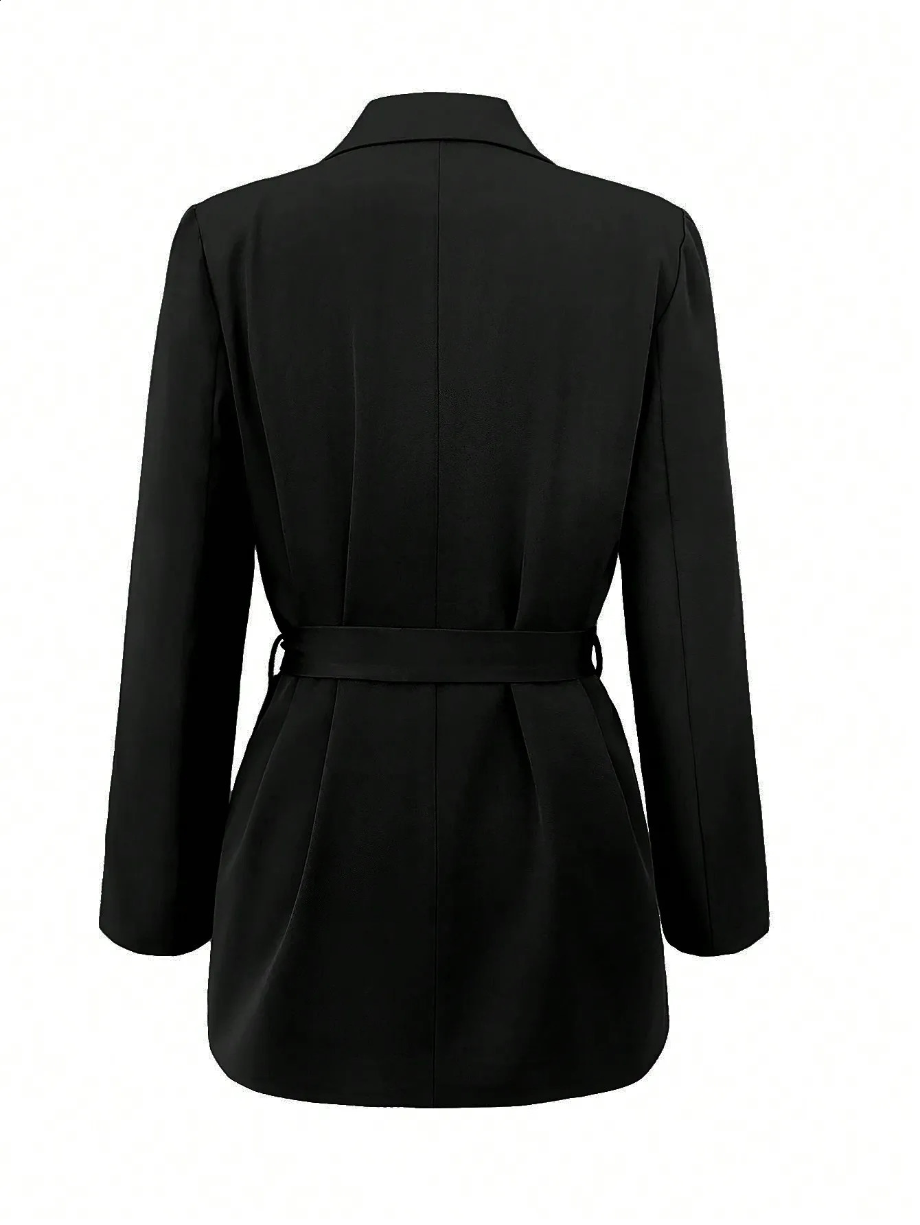 Womens Fitted TieWaist Blazer Jacket Spring Summer Elegant Style For Office Work Lady Fashion Informal Commuting 260625 - view 6
