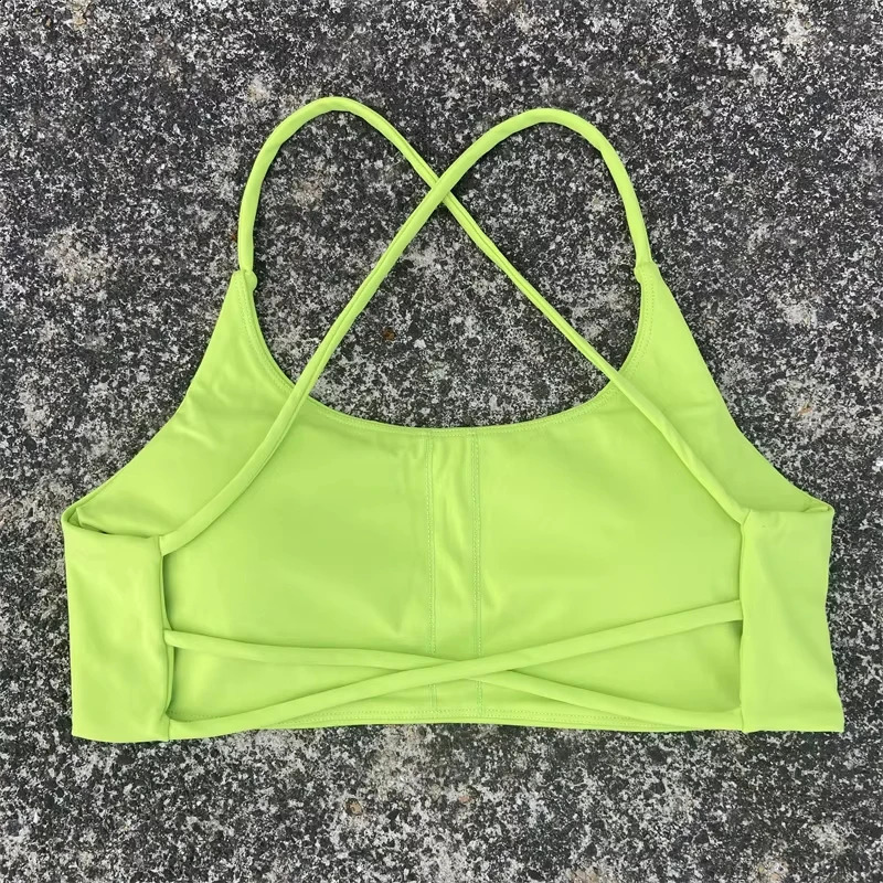 Sexy Soft Fitness Sport Bra Spaghetti Strap Cross Back Hollow Women Top Tight Gym Yoga underwear Athletic Workout With Chest Pad 260626 - view 7