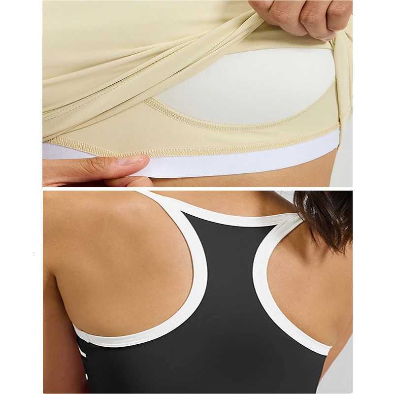 Top 2026 Women Yoga Tank and Skort Activewear Set Built-In Bra Pads Slim Fit High Stretch Running Fitness 2 Piece Yoga Sets M260626 - view 6