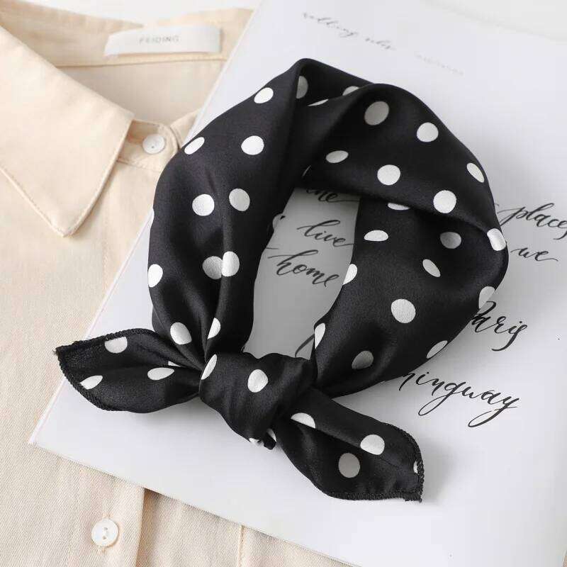 Dot Print Design Luxury Small 50cm Square Women Silk Scarf Handkerchief Hair Band Decorate Scarves Bandana 26Y06226 - view 7