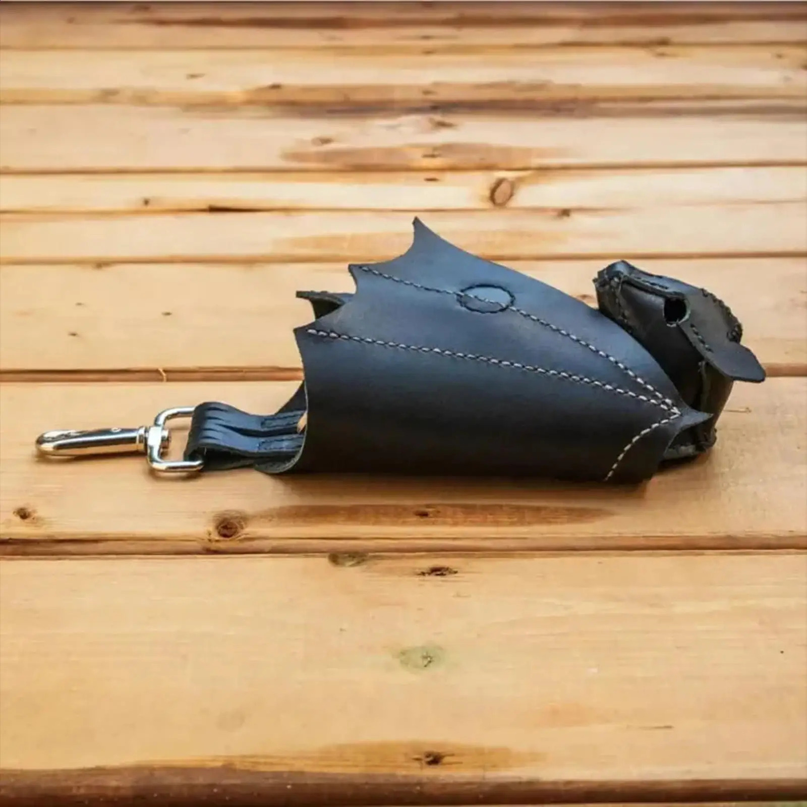 Coin Purse PU Leather Bat Gothic Bag Keychain Change Purse with Foldable Wings for Shopping Travel Work School Events Outdoor 260626 - view 4