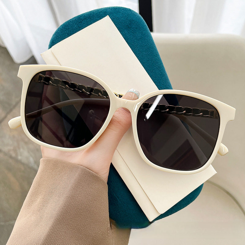2026 New Women's Designer Round Small Frame Chain Leg Personalized Versatile Trendy Luxury High Quality Fragrant Women's Sunglasses Sunshade - view 4
