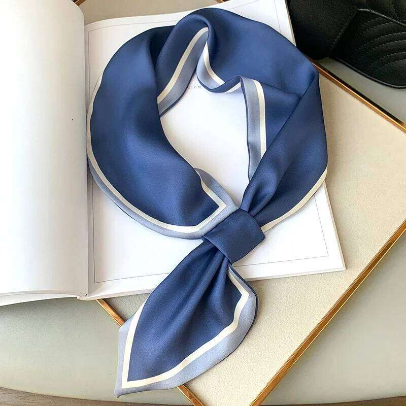 Fashion Print Hair Ribbons Scarf Women Silk Scrunchies Foulard Female Neck Tie Skinny Bag Bandana Accessories Headware 26Y06226 - view 5
