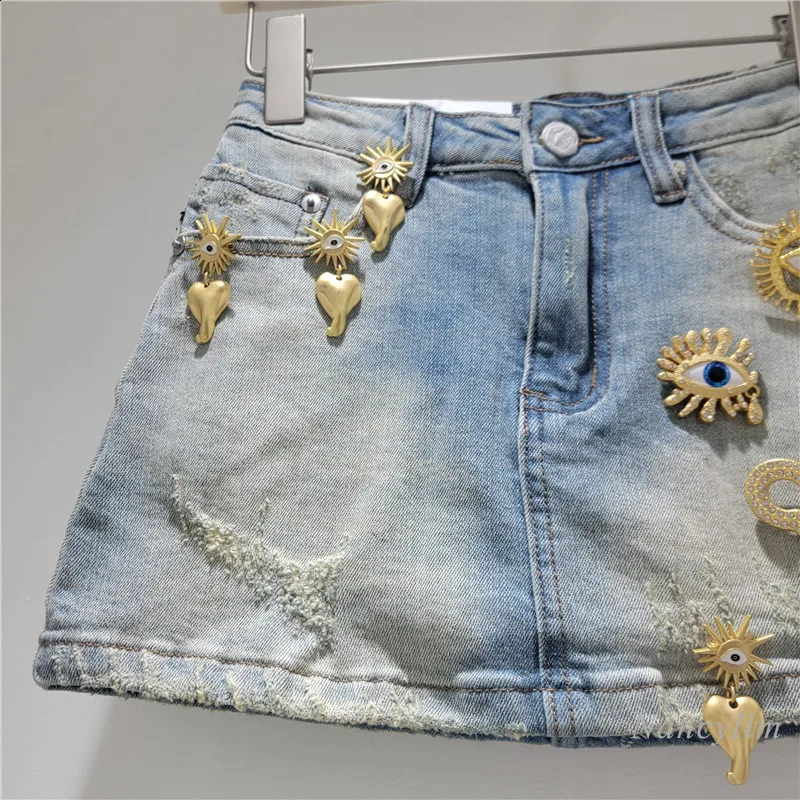 Stretch Denim Mini Skirt for Women Summer 2026 Bodycon Fit and Metallic Embellishments A Touch of Modern Flair Skirts 260626 - view 7