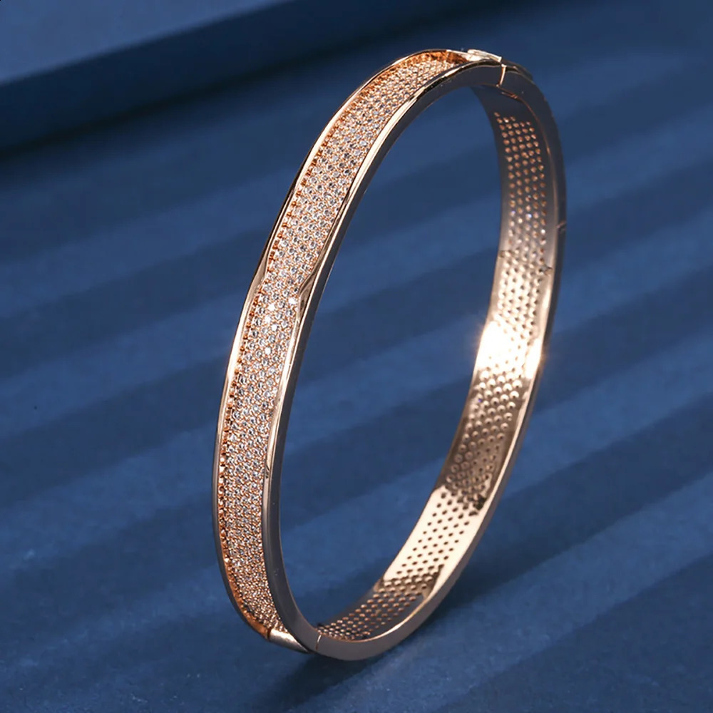 Classic Vintage Wedding Bangles for Women High Carbon DIamond Bracelets Cocktail Party Fine Jewelry Lady Birthday Gift Wholesale 260626 - view 3