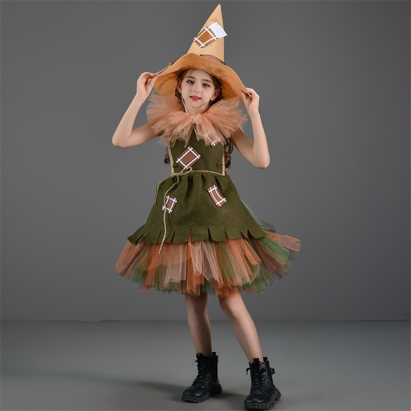 Kids Girls Halloween Costume Wizard of Oz Scarecrow Tin Man Lion Witch Princess Tutu Dress Role Play Party Stage Dress Outfit 260617 - view 3