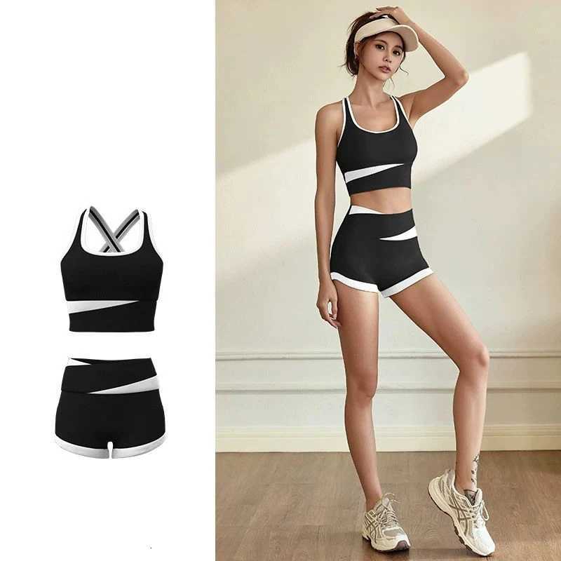 Color Block Crop Top Women 2 Piece Yoga Set Lightweight Skin-Friendly RacerFashion Matching Sets for Workout Fitness M260626 - view 3