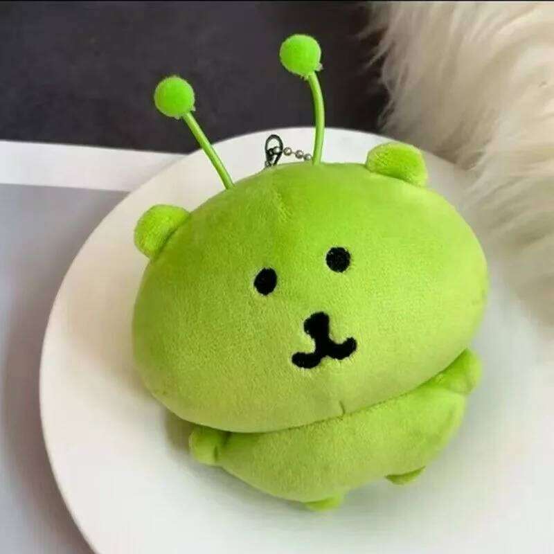 Green Alien Self-Deprecating Bear Plush Keychain Cute Soft Stuffed Toy Bag Pendant Home Decor Comforting Holiday Gift 26Y0626 - view 3