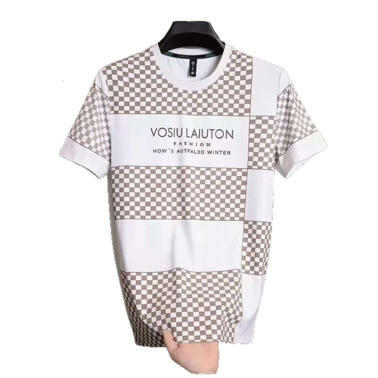 Plaid Short-Sleeve T-Shirt, New Summer Style For Men, Business Casual, Trendy Versatile, Moisture-Wicking And Sweat-Absorbing - view 6