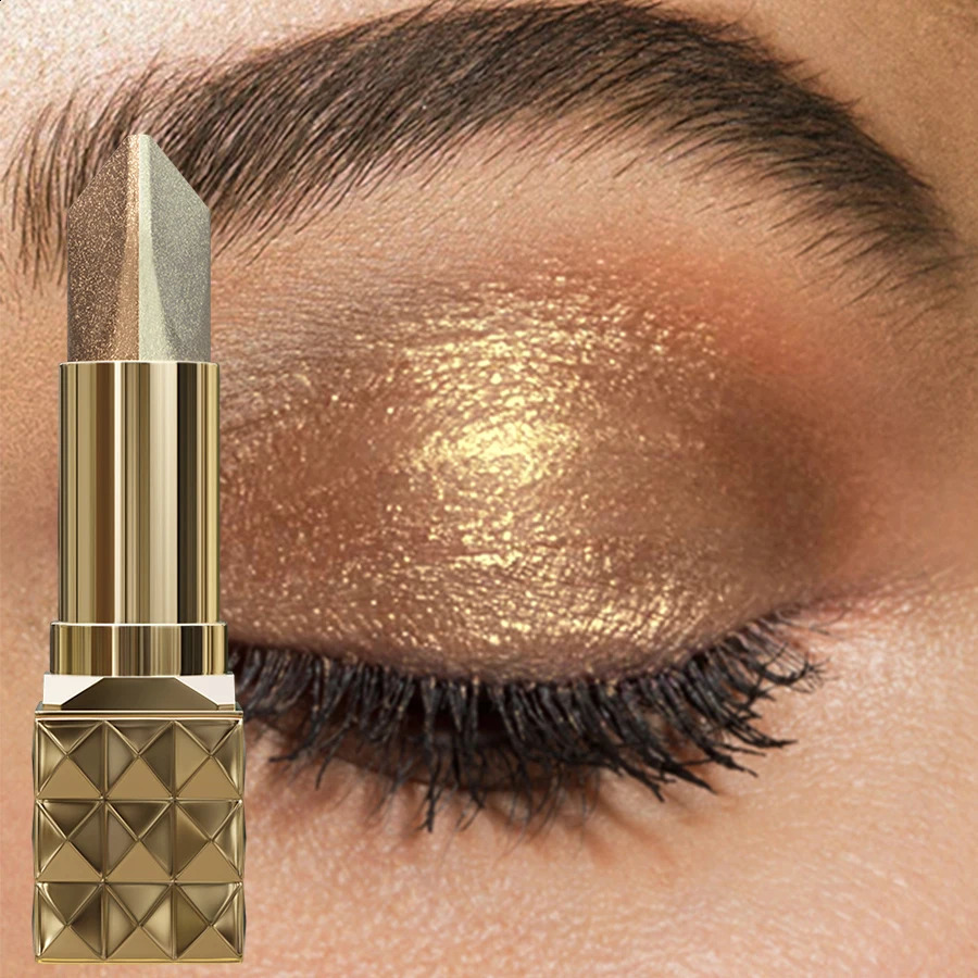 Two Color Eye Shadow Stick Shimmer Glitter Brown Color Dimensional Natural Without Taking Off Makeup Eye Cosmetic for Women Gift 260626 - view 3
