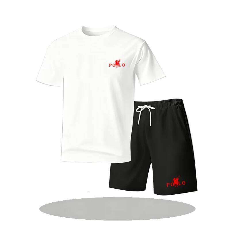 "2026 Men's Breathable sports pattern Printed Casual Fashion short-sleeved T-shirt Summer streetwear top Two-piece set. 26Y0626 - view 3